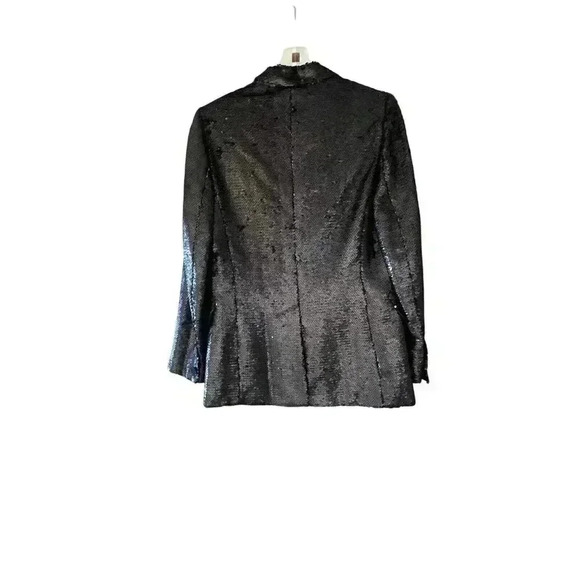 NWT Ted Baker Black Millei Matte Sequin Relaxed Fit Blazer Size 1/4 - Picture 7 of 13